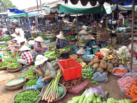 Gemüseabteilung des Marktes